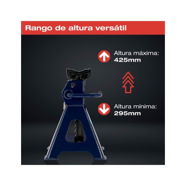Caballetes para Coches y Otros Vehículos de 3 Toneladas 3000kg Reforzado con Pasador de Seguridad y Homologado 2und